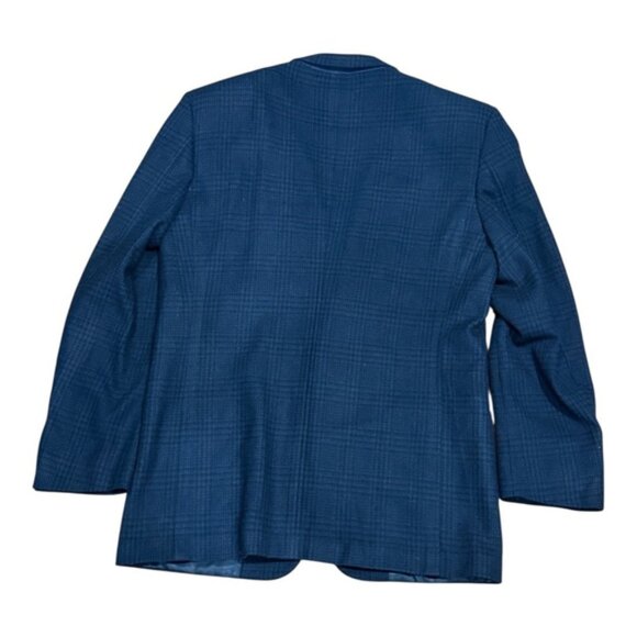 Vintage Perry Ellis Portfolio Blazer Mens 44 Wool Plaid Sport Coat Made In USA - Picture 11 of 11